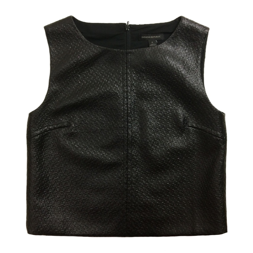 Banana Republic Wet Faux Leather Crop Top